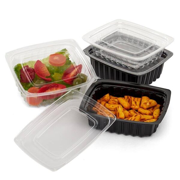 BULK Lightweight Clear Plastic Round Deli Container with Lids
